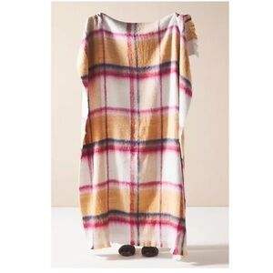 Anthropologie bright stripe blanket plaid throw